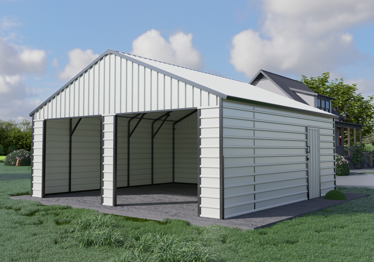 fémgarázs horganyzott acélból, időjárásálló fémtároló